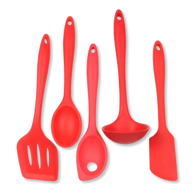 Chef Craft 5 Piece Red Premium Silicone Kitchen Tool Set (42071) - Image 1